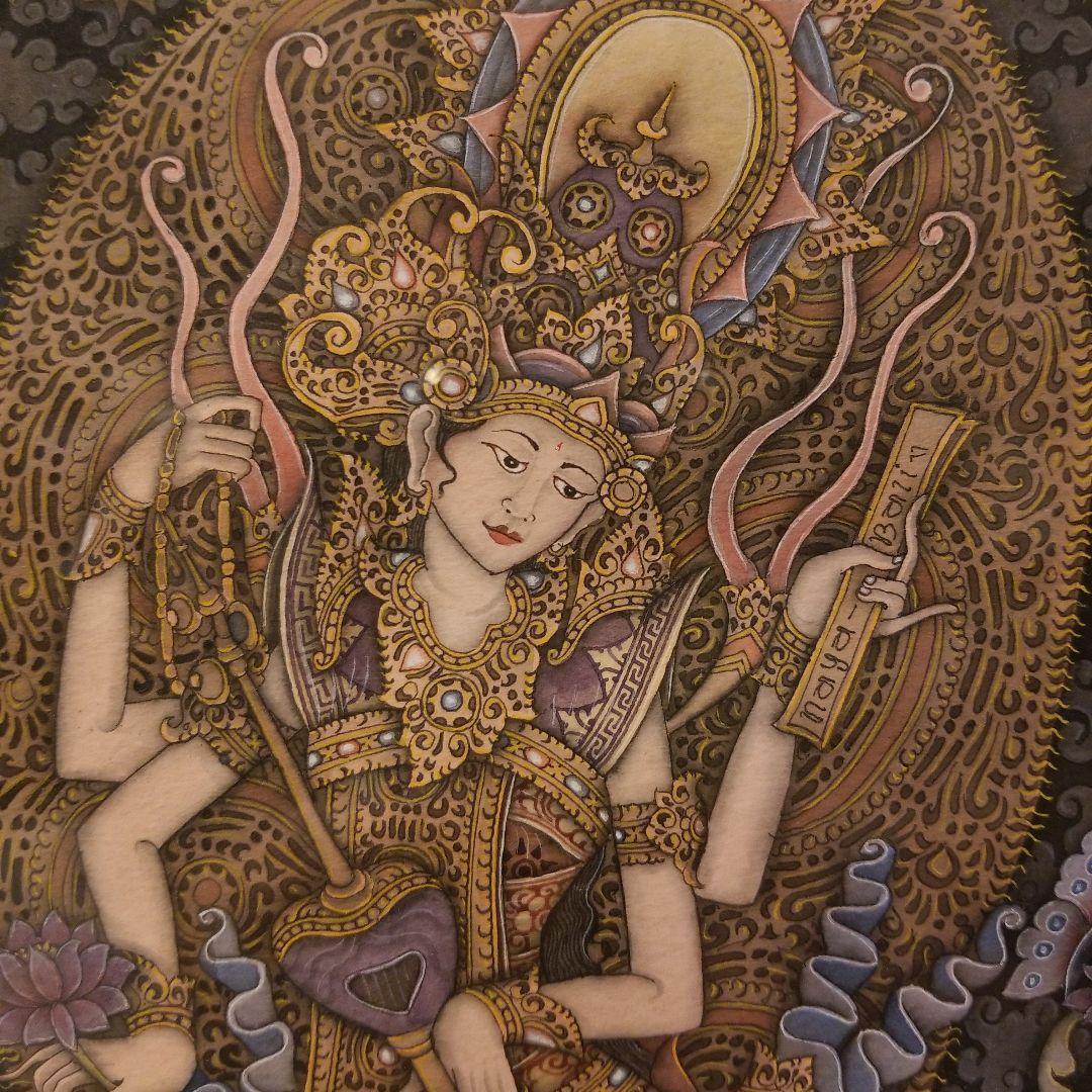 バリ絵画　女神サラスワティ