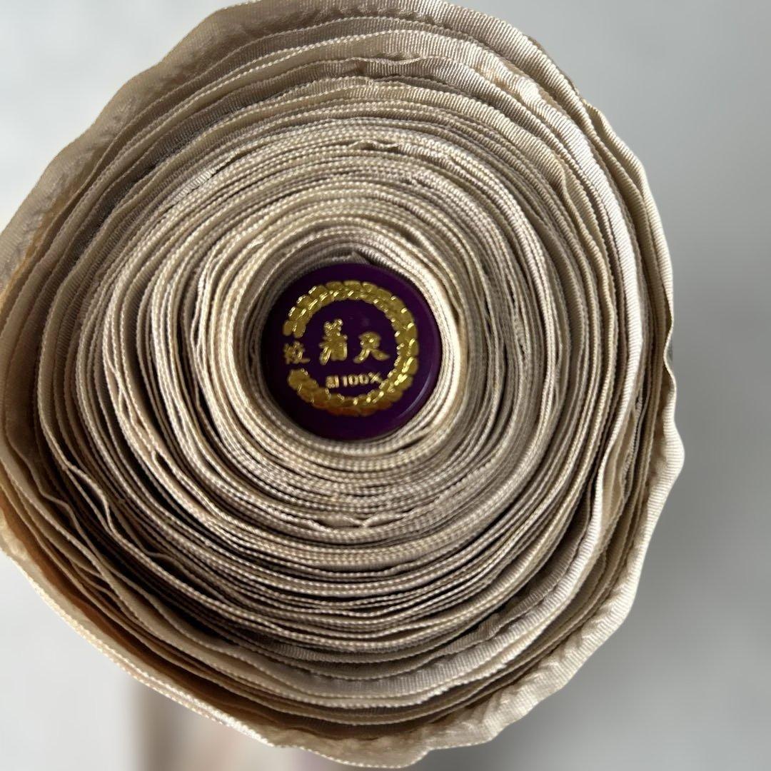 着物反物 絹 100パーセント パステルカラー 絞り小紋 流水柄