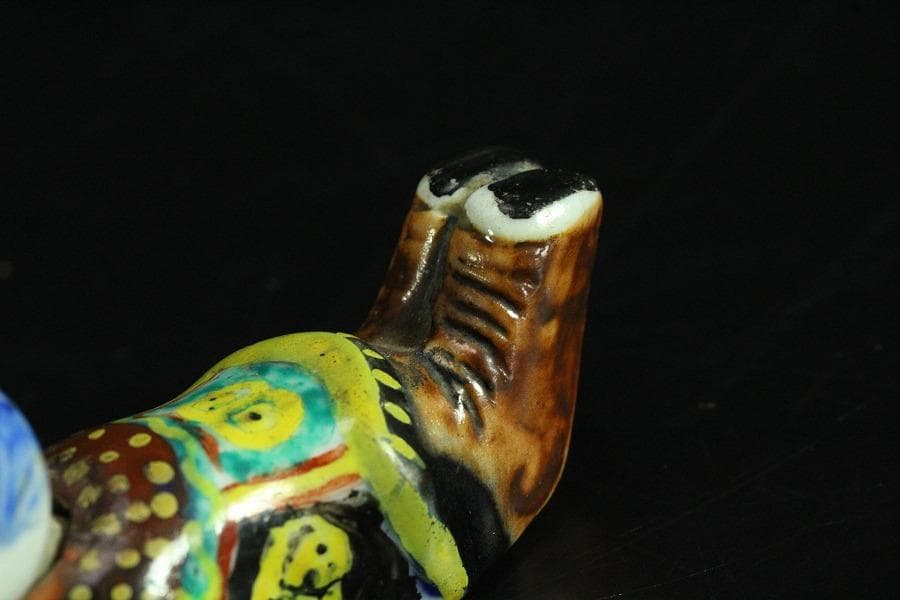 古平戸 唐子 舌出し 首振り 人形 希少 時代物(K-YC456)