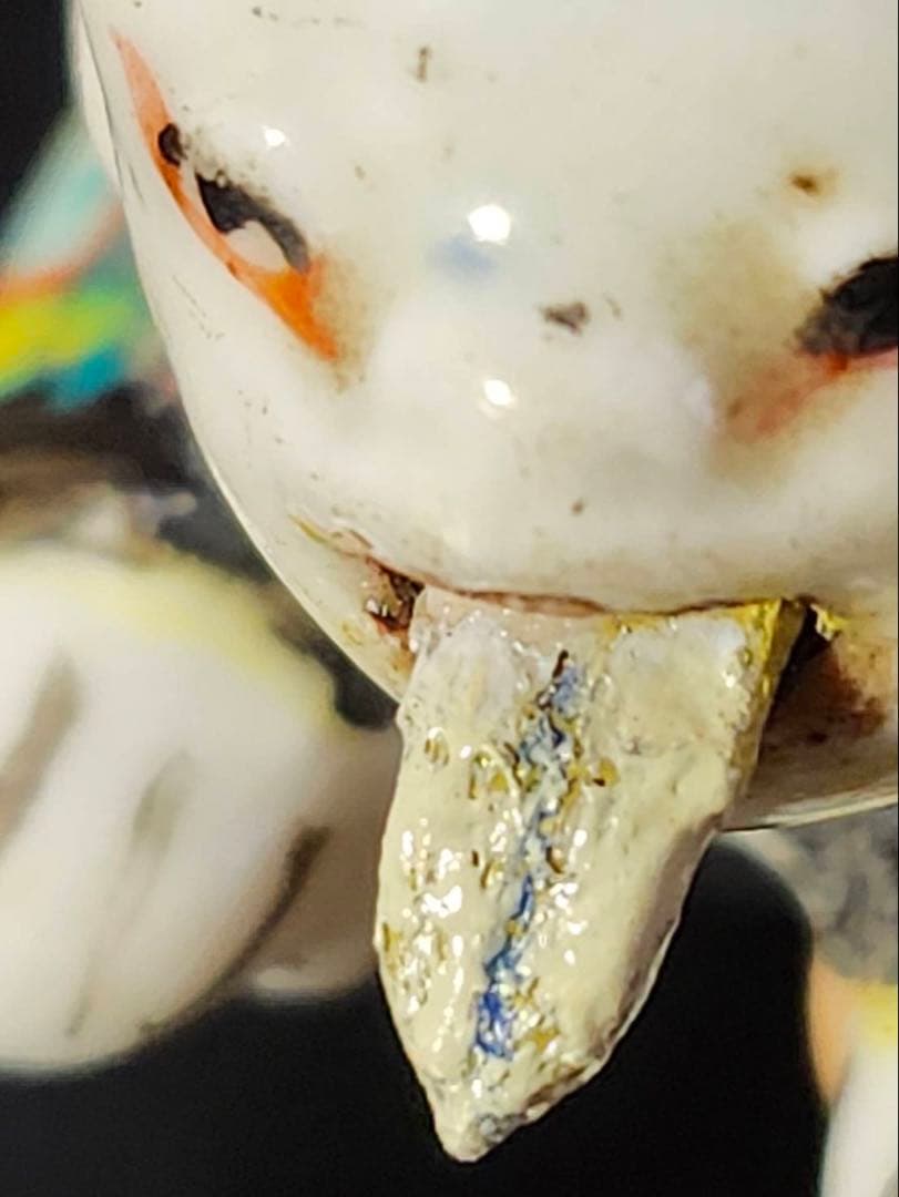 古平戸 唐子 舌出し 首振り 人形 希少 時代物(K-YC456)