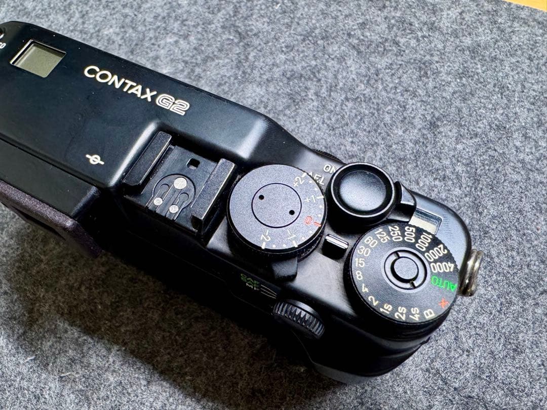 【超美品】CONTAX G2 ブラック+本革カメラケース+ケーブルスイッチ