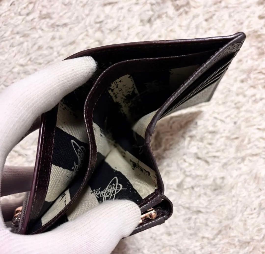 【美品】ヴィヴィアンウエストウッド 財布 3つ折財布　オーブ ブラウン レザー
