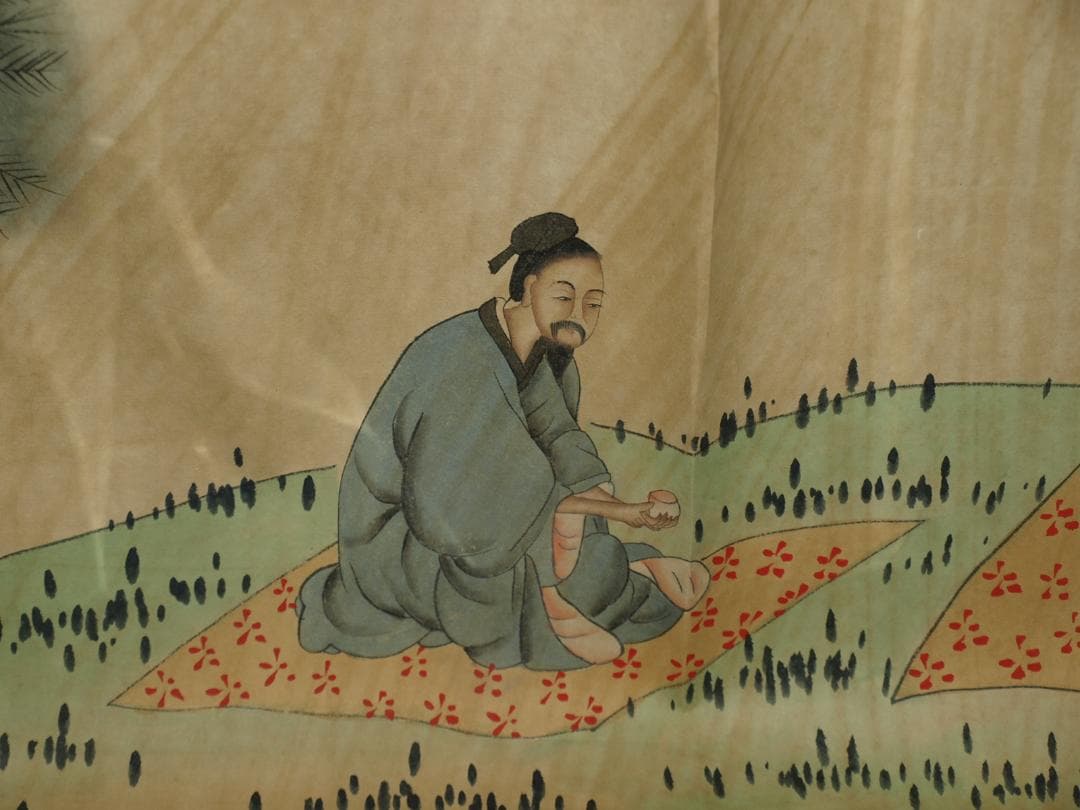 中国清時代の人物図　肉筆絵　激安骨董品 古美術 BD089A2-3