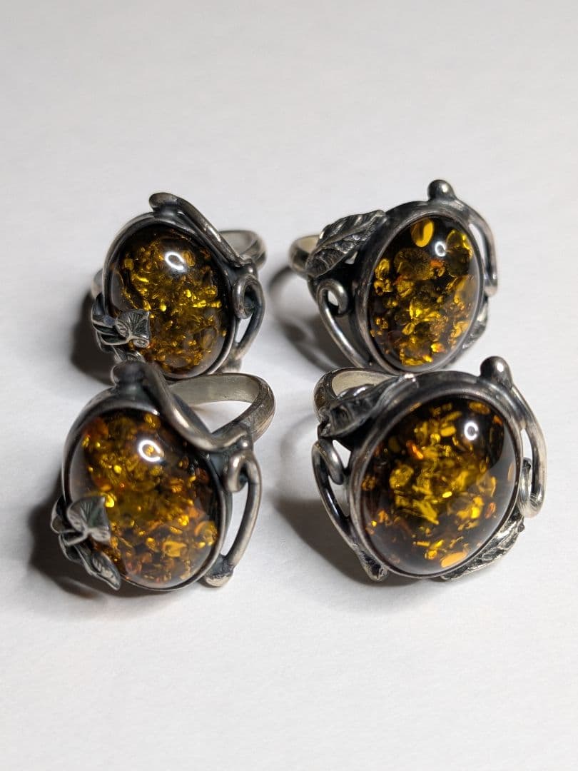 琥珀 シルバー 925 リング まとめ売り ヴィンテージ