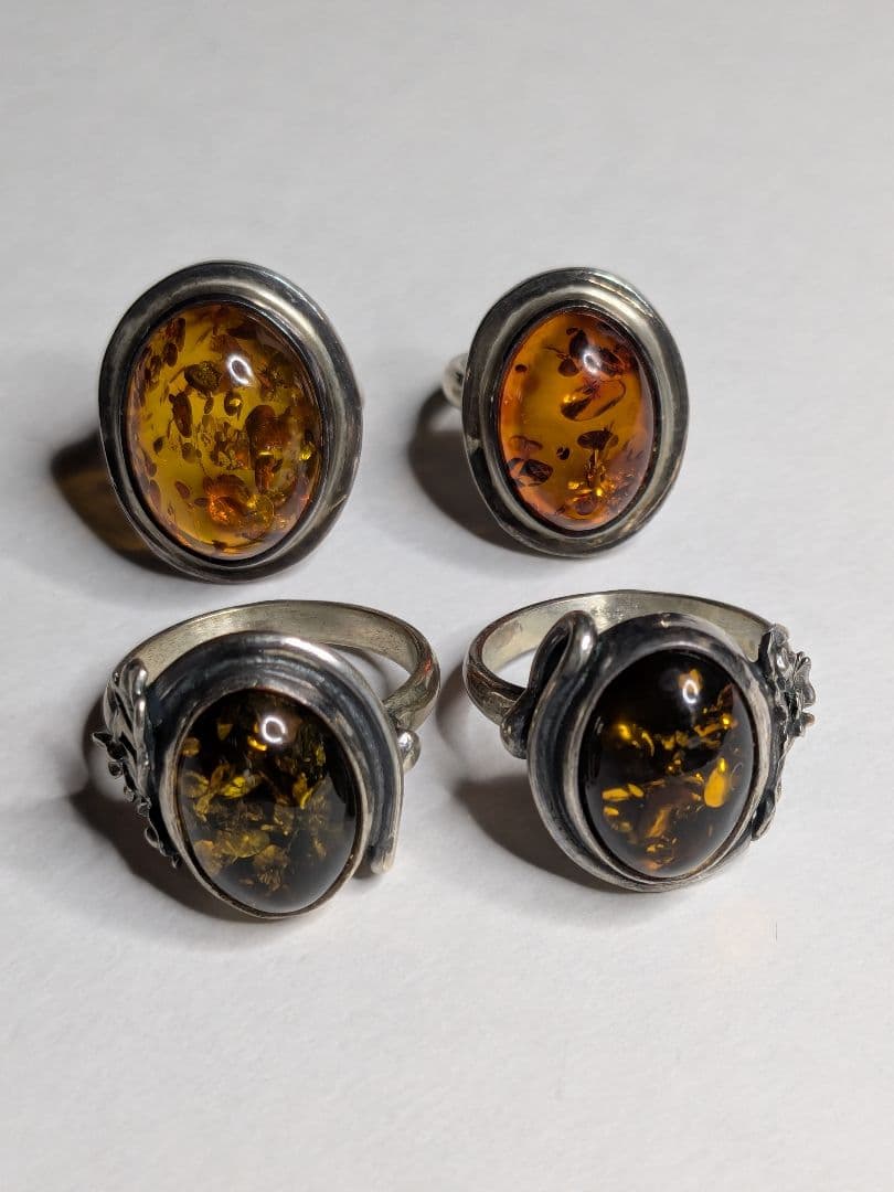 琥珀 シルバー 925 リング まとめ売り ヴィンテージ