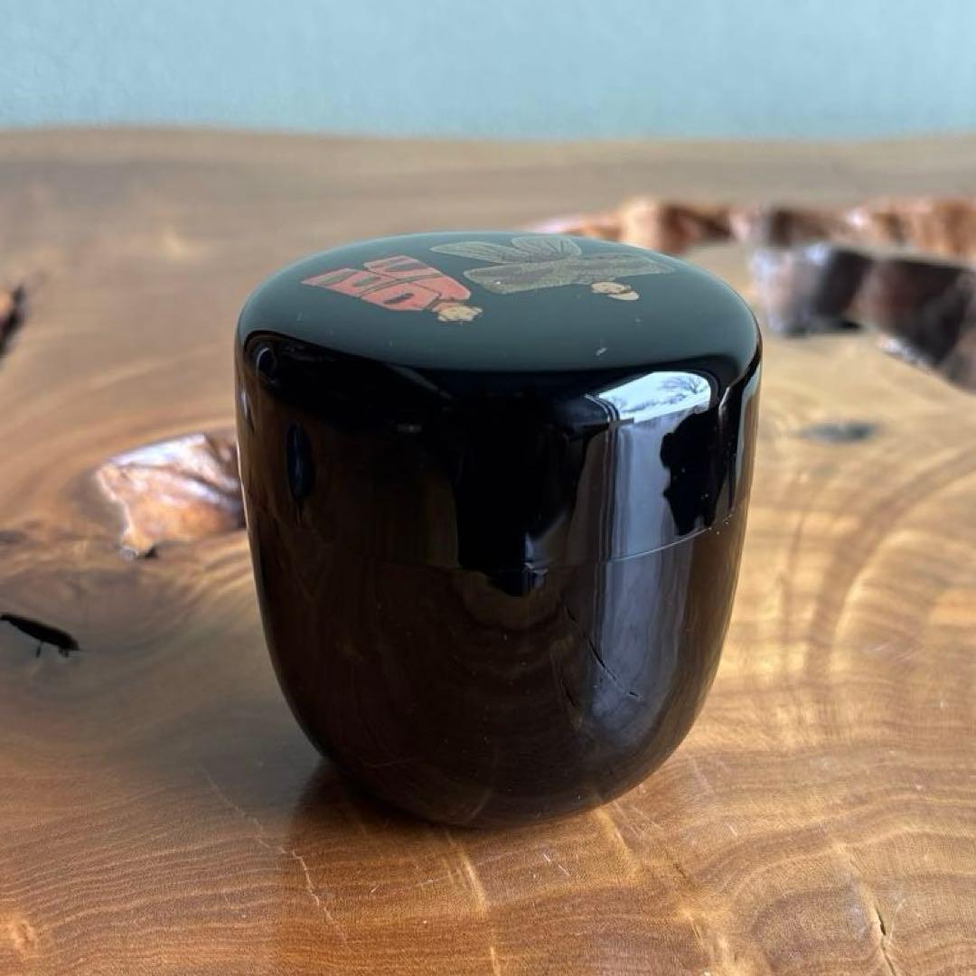 立雛蒔絵 中棗 井筒寛斎造 茶道具 共箱