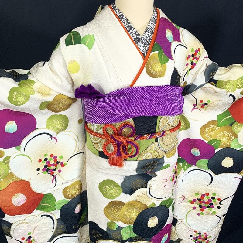 509z34☆玉城ティナ×紅一点 振袖 高身長 古典柄レトロ☆美品 成人式結婚式