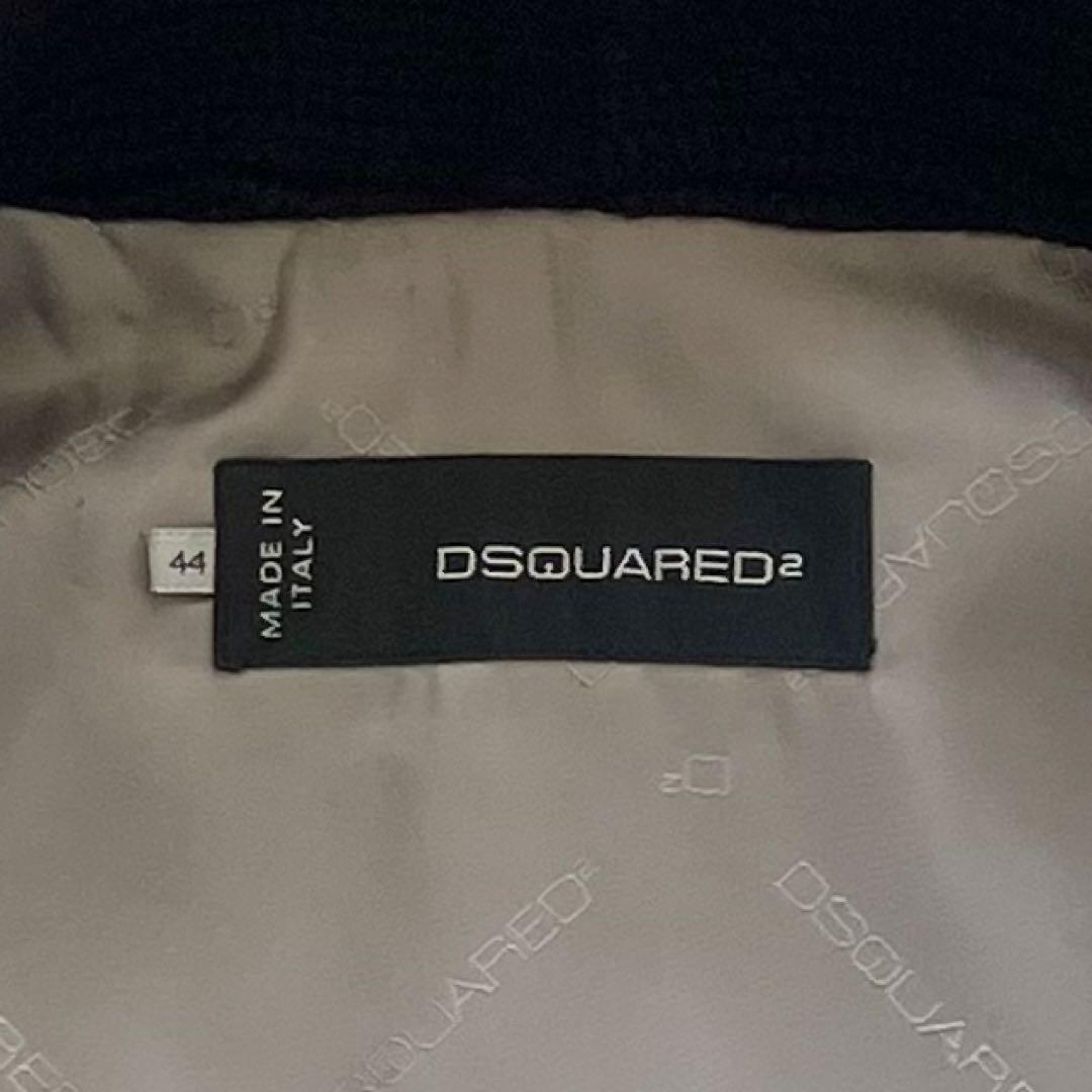 極上品 ディースクエアード ショールカラー ライダースジャケット ブラック 44