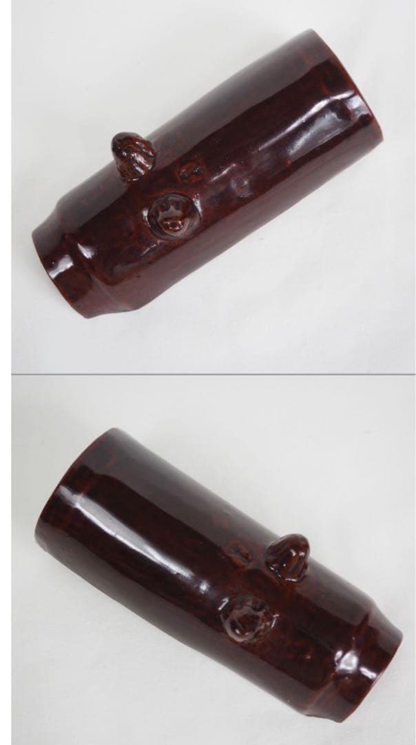 送料無料　江戸時代　豊楽焼『豊楽』銘　瓦形茶量２点　茶道具　本物保証★大珍品★