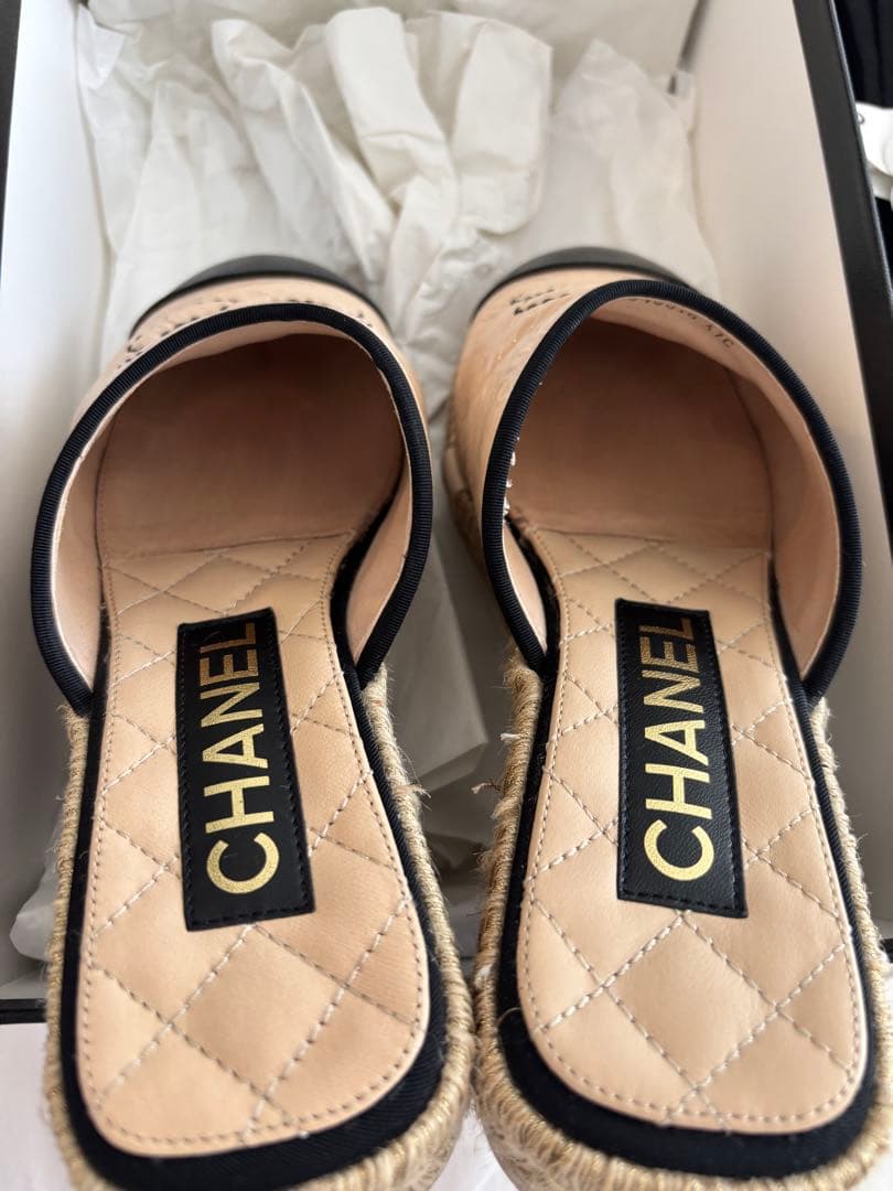 CHANEL エスパドリーユ　ミュール スリッポン　37