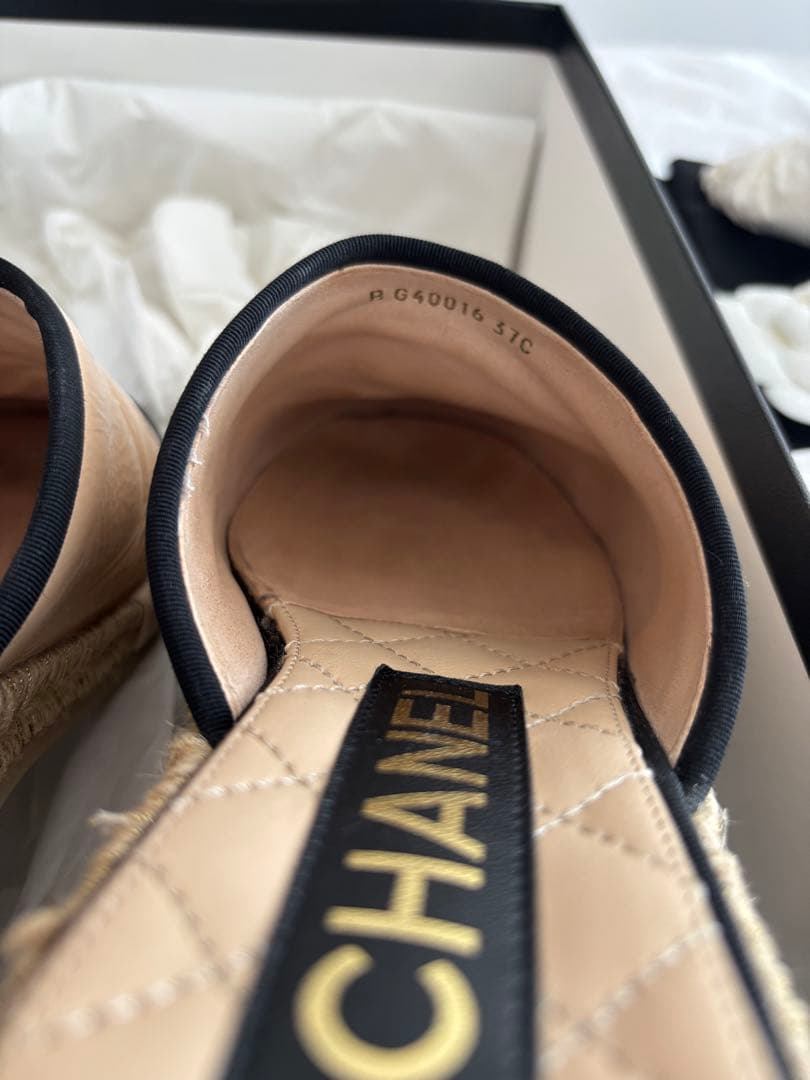 CHANEL エスパドリーユ　ミュール スリッポン　37