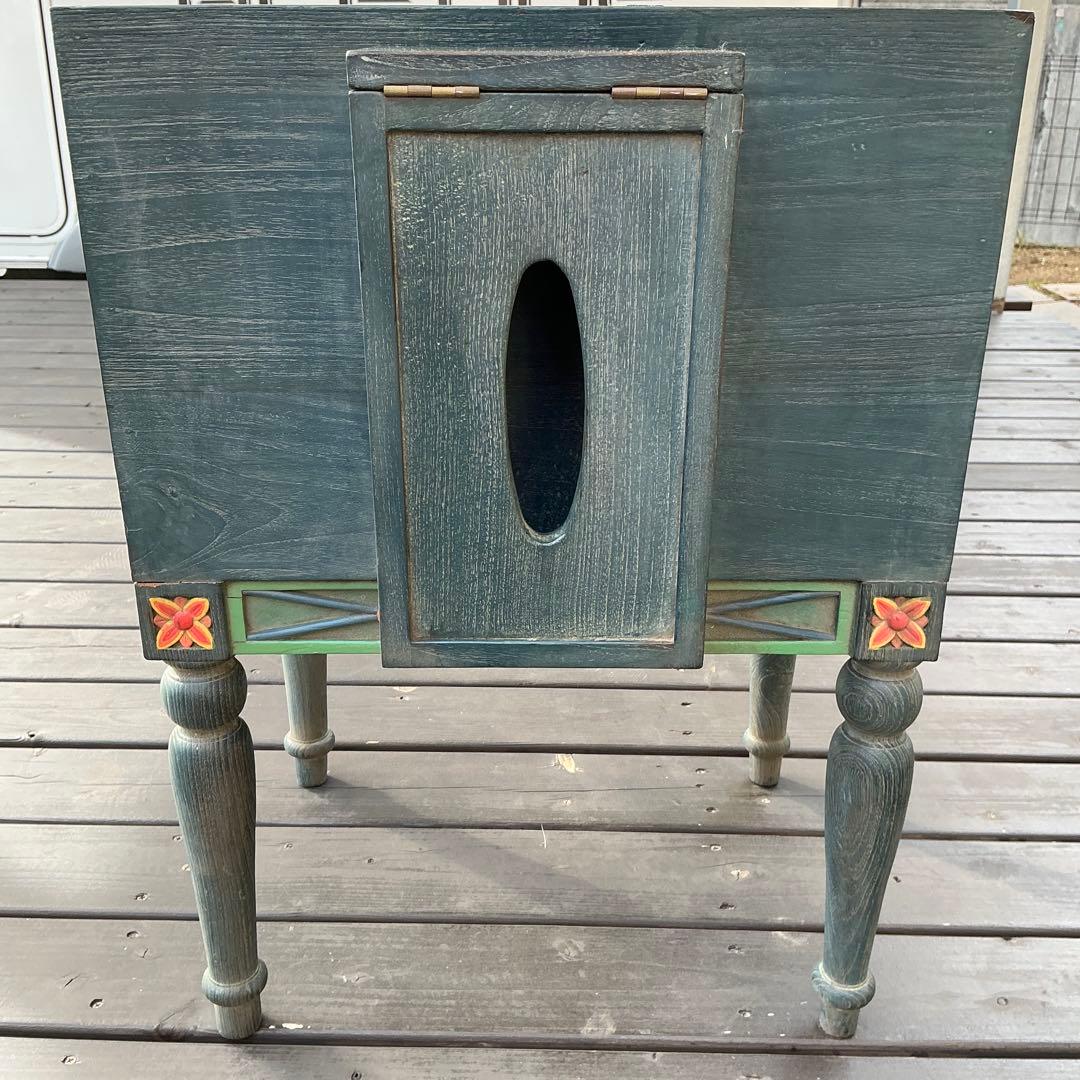 アジアンテイスト　木製収納家具 ソーイングボックス　ティッシュケース