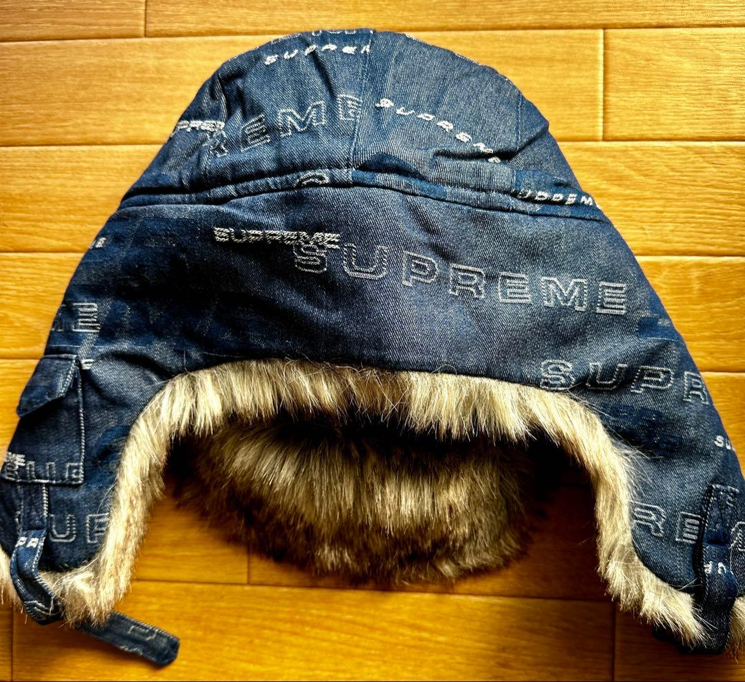 SUPREME デニムフライトキャップ ネイビー