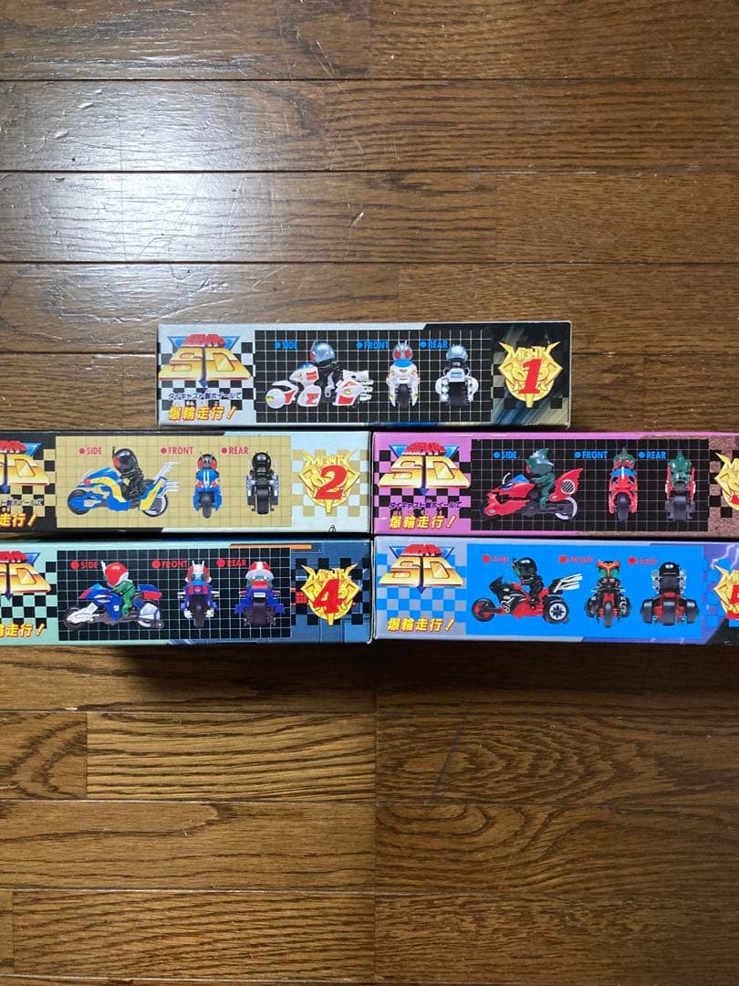 【バンダイ 】爆輪駆動‼︎仮面ライダーSD 仮面ライダー5種:1992年/日本製