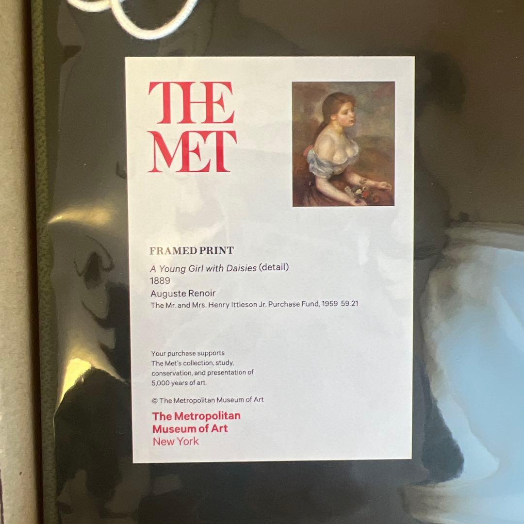 theMET ルノアール RENOIR 花をもつ少女　ヒナギクを持つ少女　額縁付