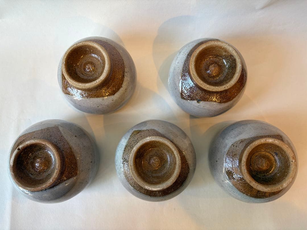 成井恒雄　汲み出し　湯呑み　益子焼　5客　未使用品