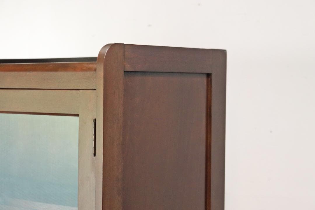 レトロ ガラスキャビネット 本箱 収納 食器棚 ラック 引き出し 抽斗 2杯