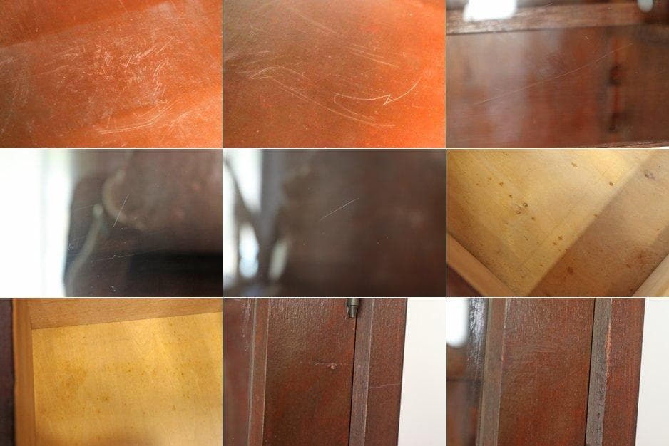 レトロ ガラスキャビネット 本箱 収納 食器棚 ラック 引き出し 抽斗 2杯