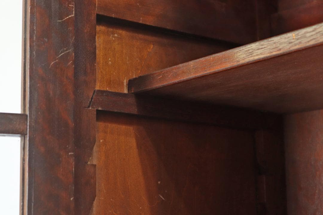 レトロ ガラスキャビネット 本箱 収納 食器棚 ラック 引き出し 抽斗 2杯