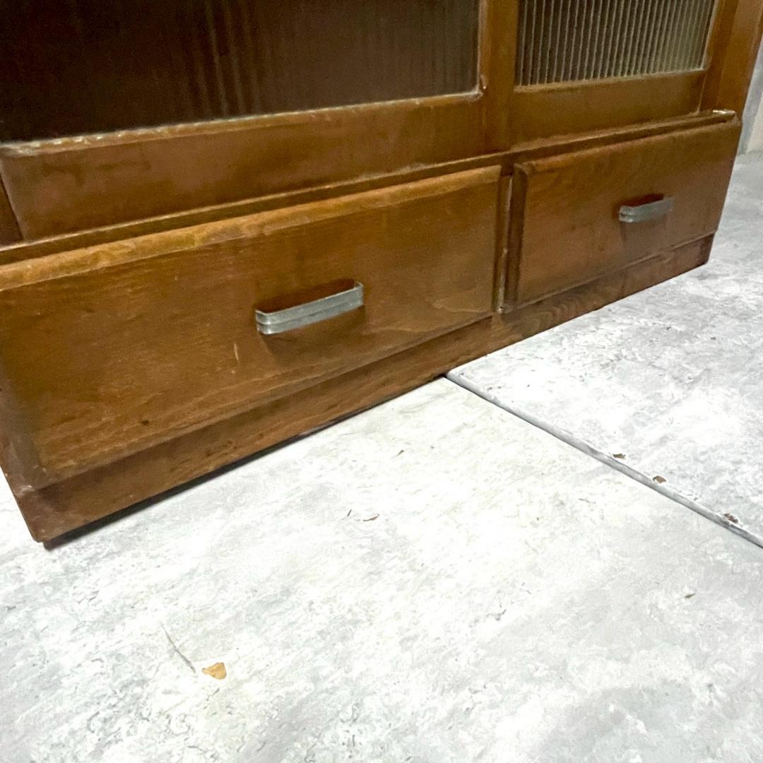 木製キャビネット ガラス扉 収納