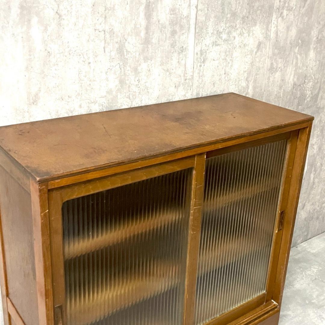 木製キャビネット ガラス扉 収納