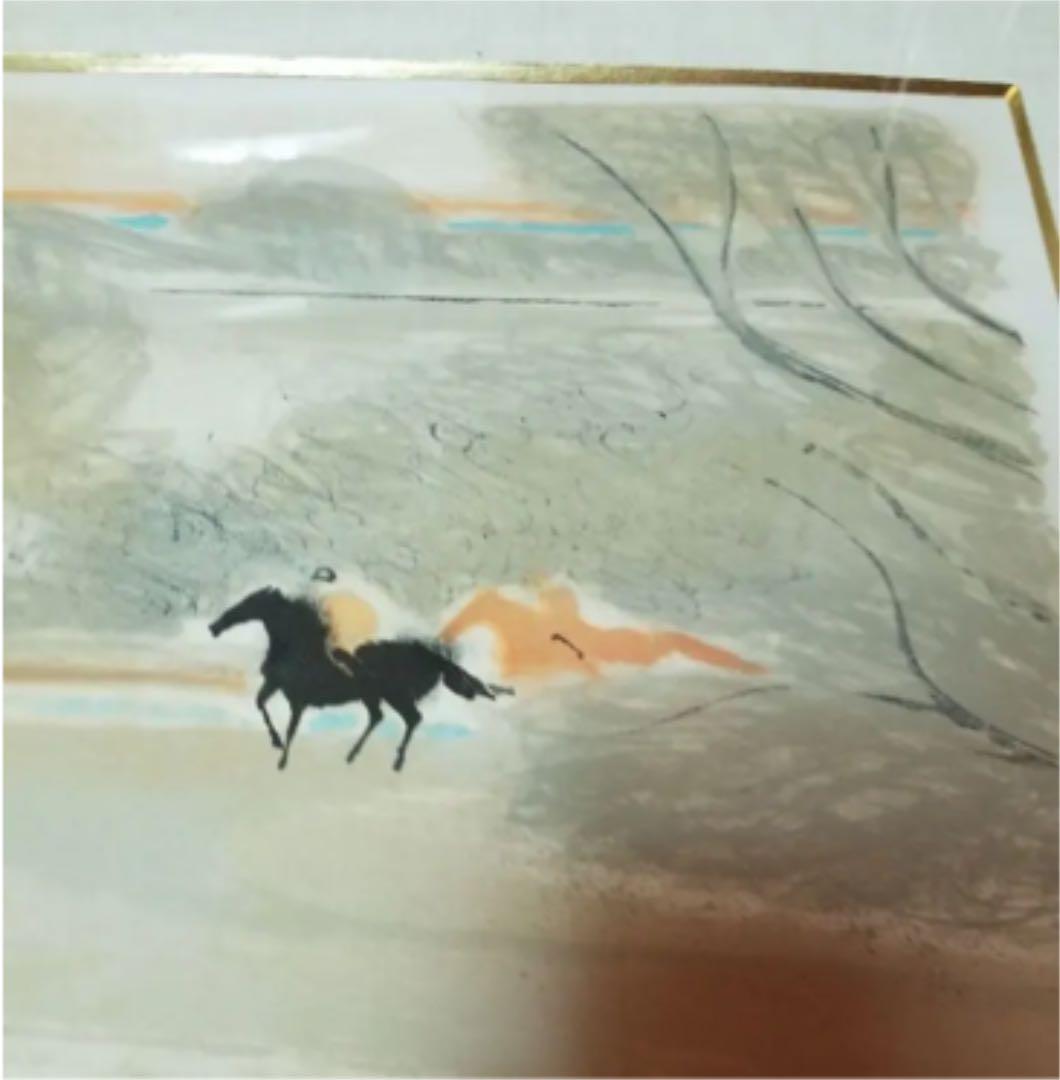 アンドレブラジリエのリトグラフ サイン入レア物 珊瑚色の隊列です