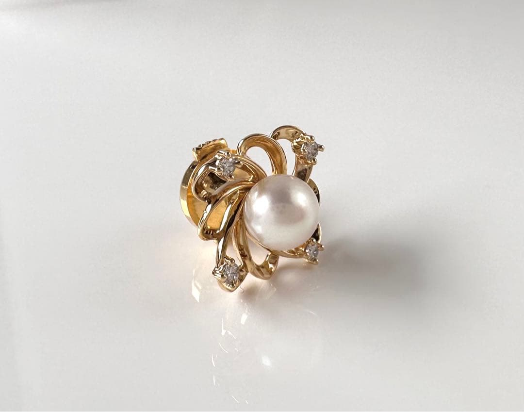 TASAKI アコヤ真珠 ダイヤモンド　ピンブローチ K18