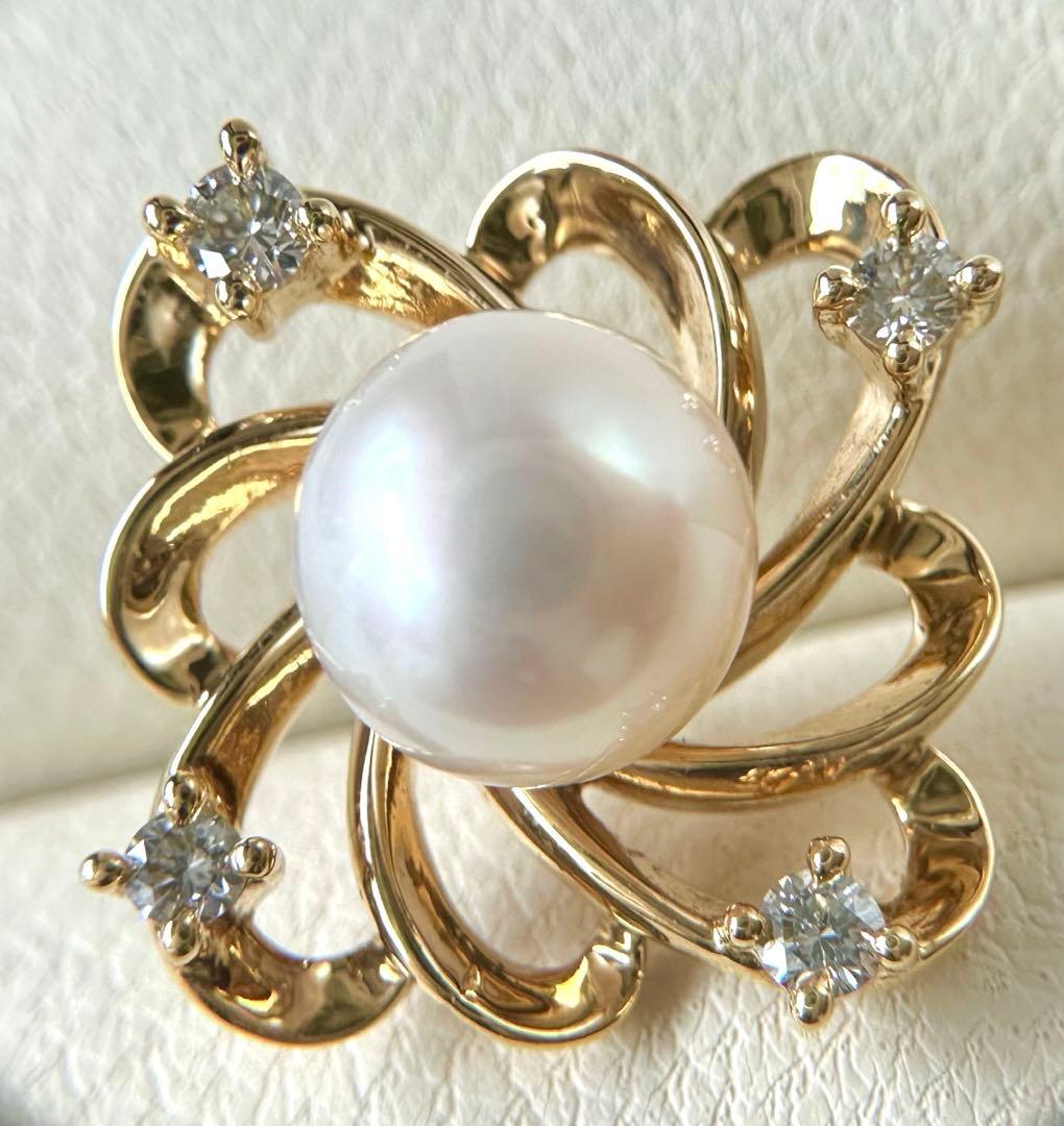 TASAKI アコヤ真珠 ダイヤモンド　ピンブローチ K18