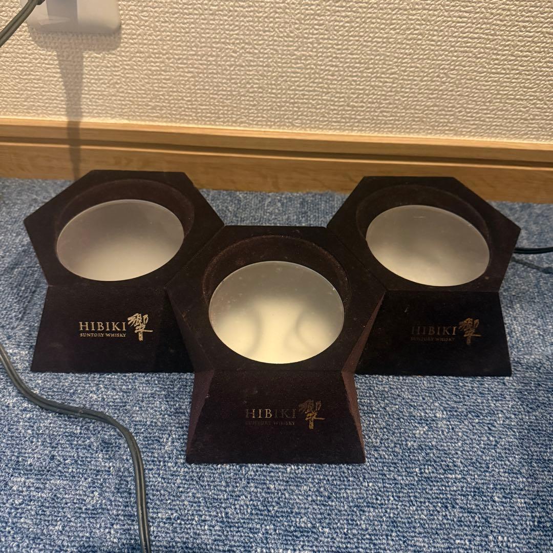 響　ウイスキー ディスプレイライト 明かり　三連　ディスプレイ