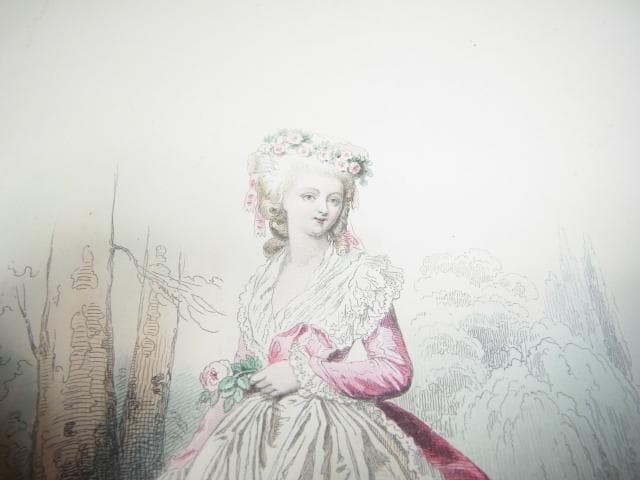 1865年スチール彫刻版画◆仏製 ファッション画『ヒッポライト・ポーケ』PL76