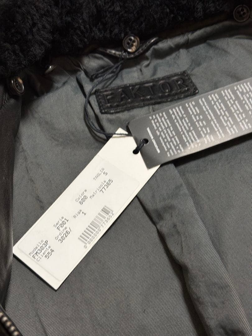 FAKTOR ホースレザー 襟ボア ライダース ホースレザー S BLACK 黒