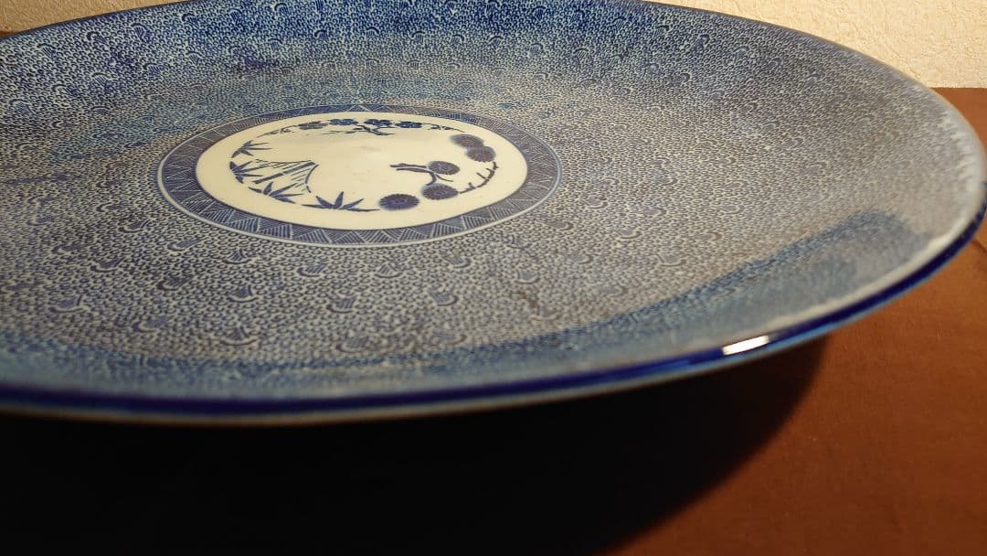 古伊万里　伊万里　大皿　微塵唐草　蛸唐草　尺4寸　鑑賞陶器　蔵出し　１客