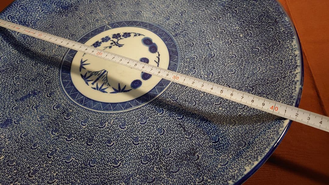 古伊万里　伊万里　大皿　微塵唐草　蛸唐草　尺4寸　鑑賞陶器　蔵出し　１客