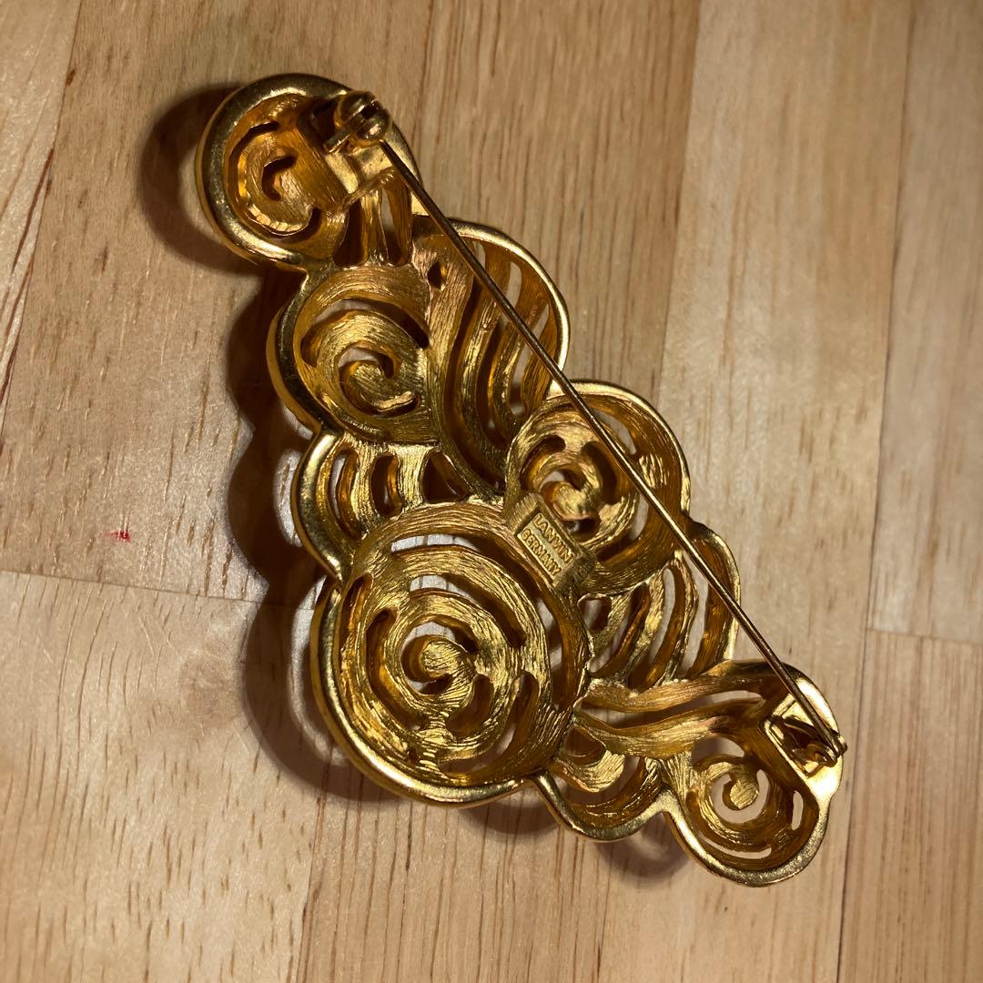 ランバン◆超希少◆LANVIN ヴィンテージ 渦巻き模様ブローチ