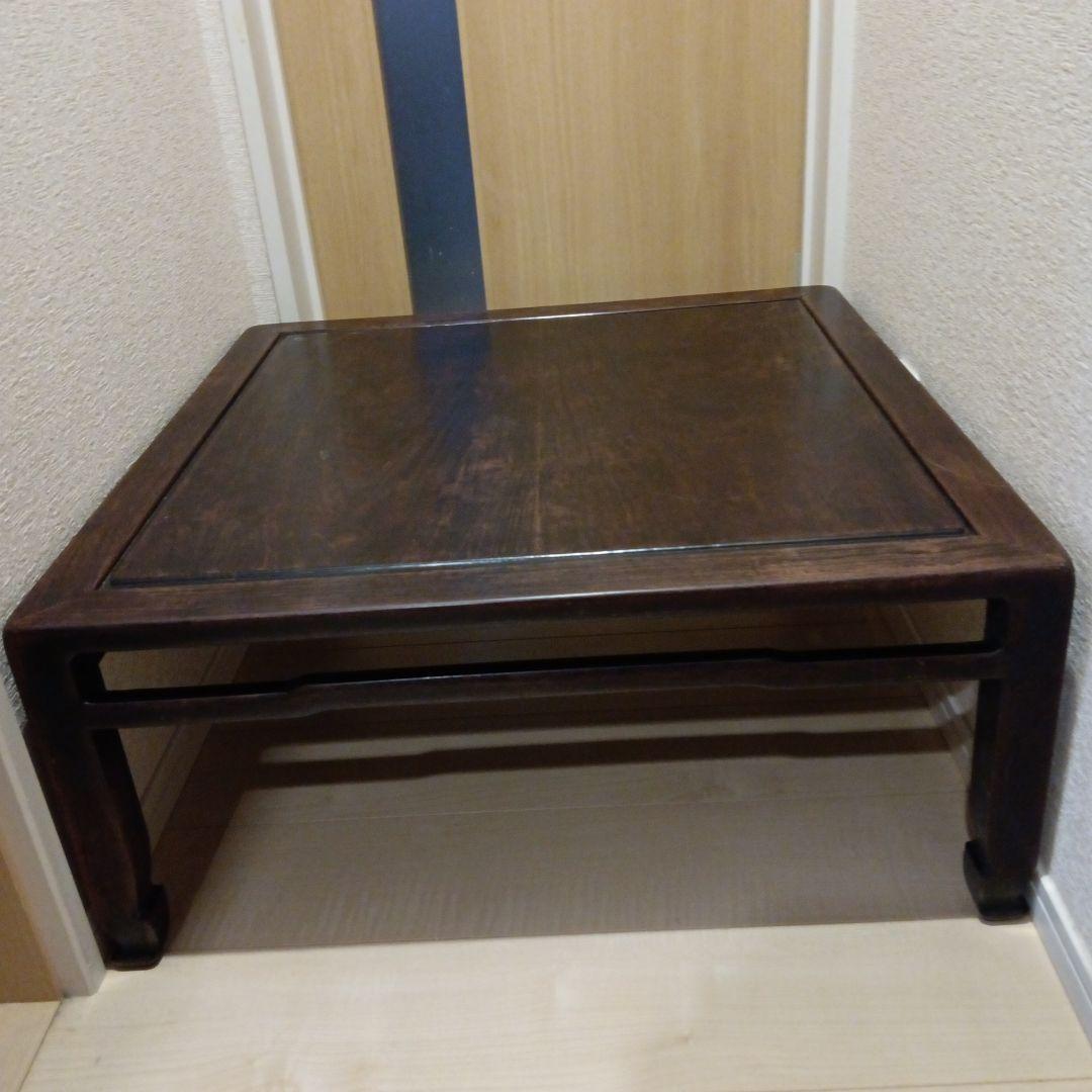 古民家木製座卓 ダークブラウン 正方形