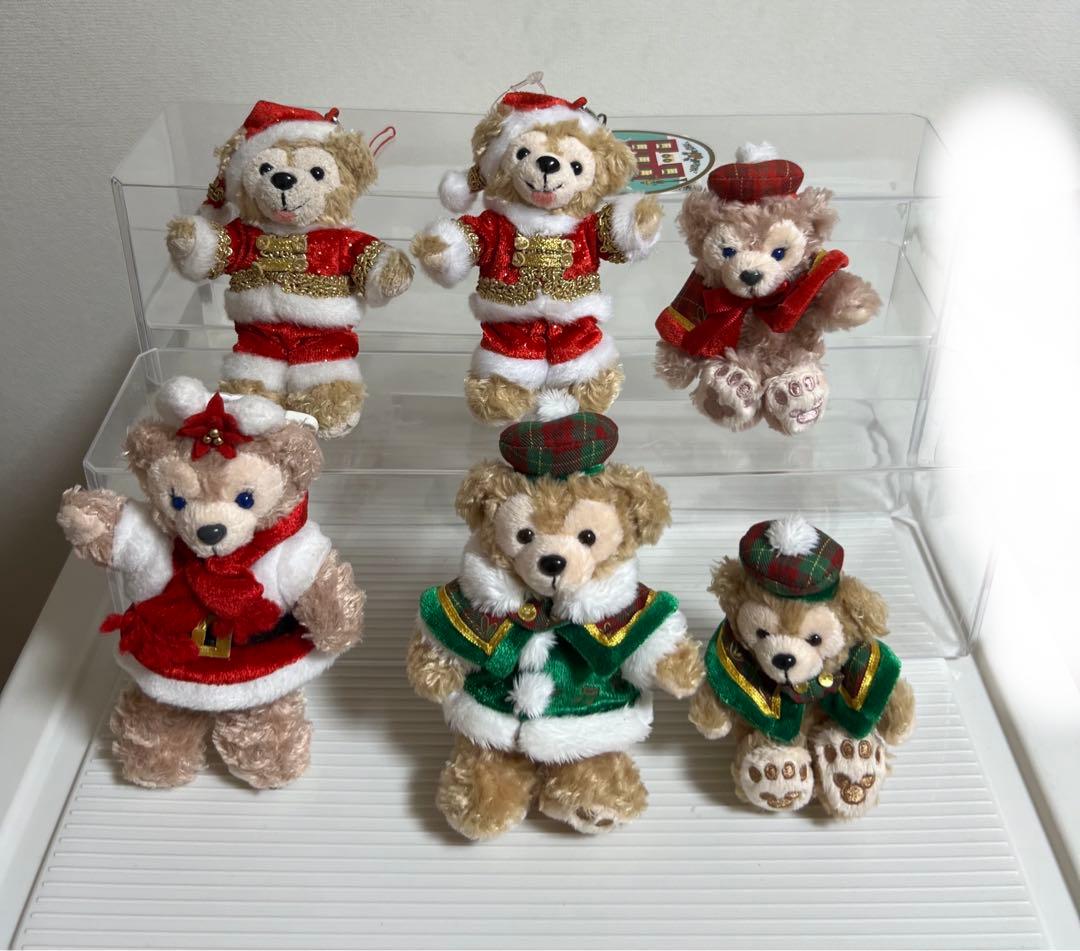 ダッフィー、シェリーメイぬいぐるみバッチ、ストラップ（クリスマス）