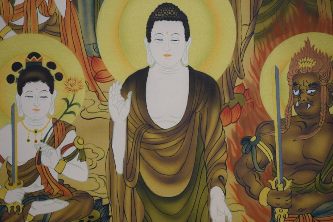 真作/素仙/十三佛図/十三仏図/布袋屋掛軸HG-478