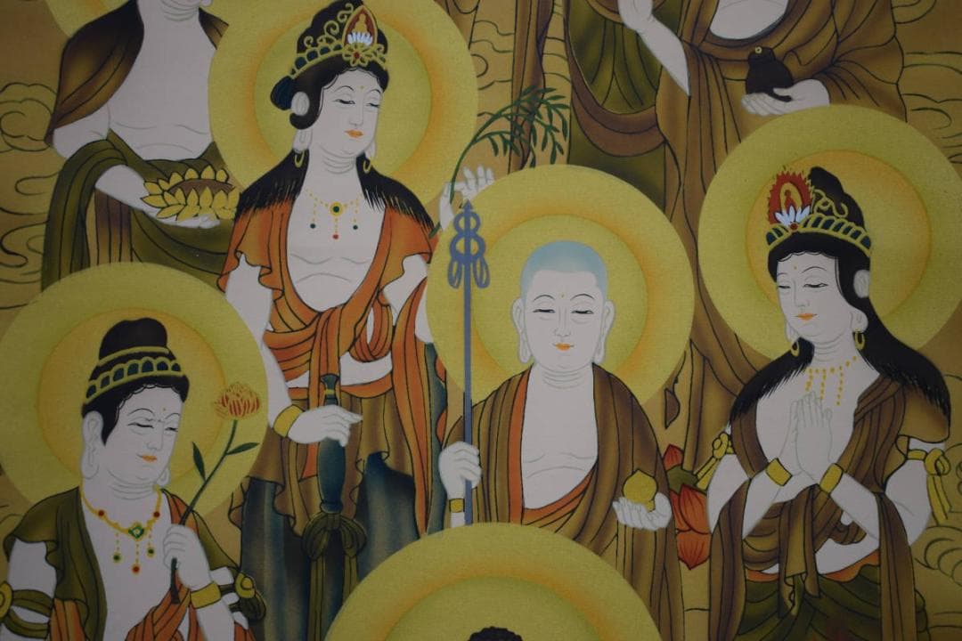 真作/素仙/十三佛図/十三仏図/布袋屋掛軸HG-478