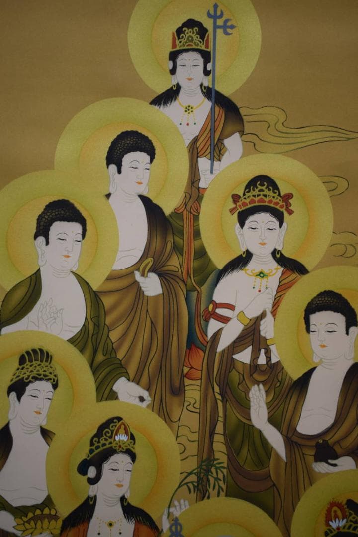 真作/素仙/十三佛図/十三仏図/布袋屋掛軸HG-478