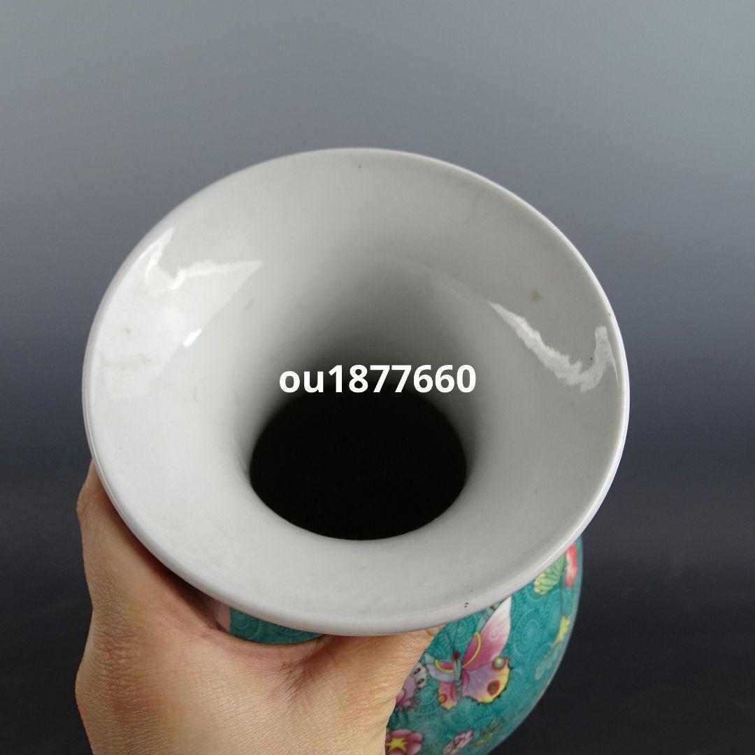 清雍正黄釉五彩胡蝶賞瓶 景徳鎮 陶磁器 装飾品 現代工芸品 美術品 置物