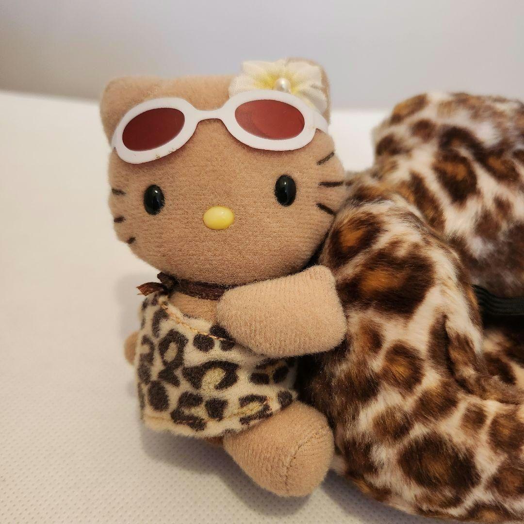 2002年製 ハローキティ ガングロ ヒョウ柄 携帯電話ホルダー カー用品