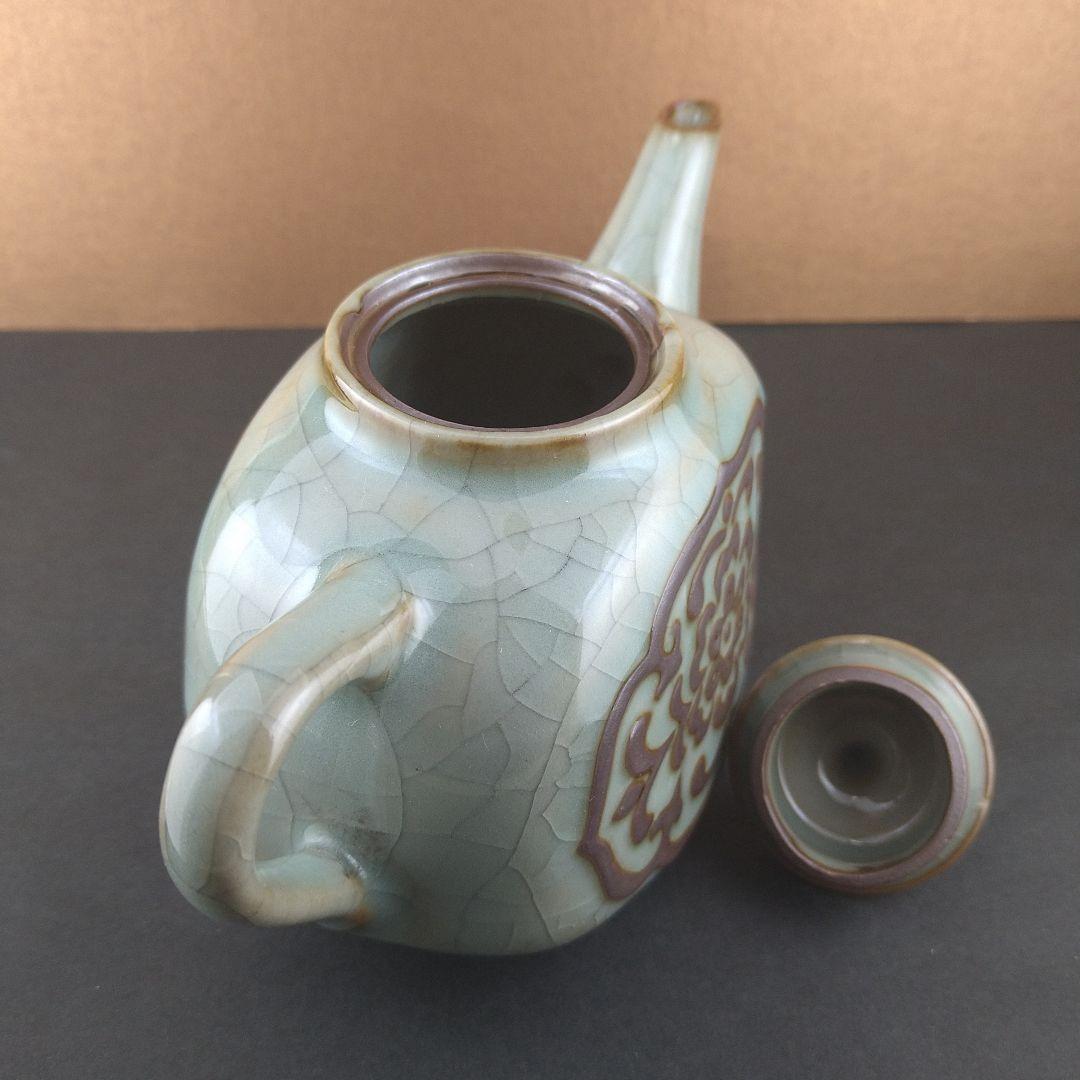 中国　人間国宝　毛正聪　毛正聡　竜泉青磁　茶壺　中国茶器　急須