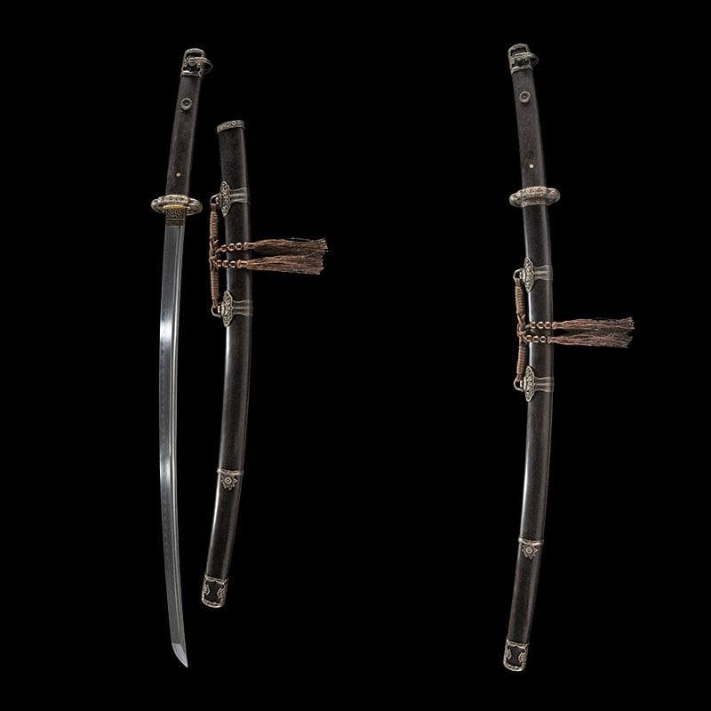 夜鶴黒檀太刀 日本刀 模造刀 居合刀 武士道 武蔵 鑑賞用 手鍛造打