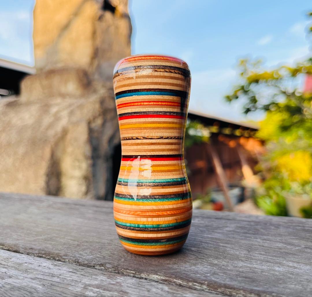 スケボーシフトノブ　寄木　リメイク　ハンドメイド