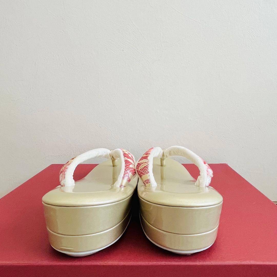 【美品】振袖用バッグ　草履　成人式　振袖　西陣織　正絹　Lサイズ