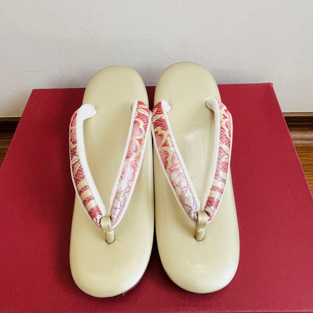 【美品】振袖用バッグ　草履　成人式　振袖　西陣織　正絹　Lサイズ