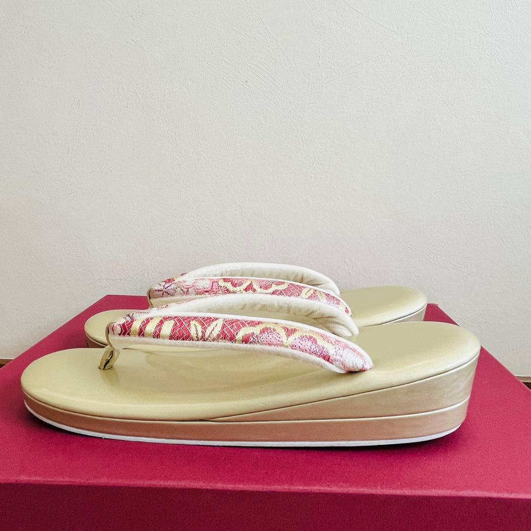 【美品】振袖用バッグ　草履　成人式　振袖　西陣織　正絹　Lサイズ