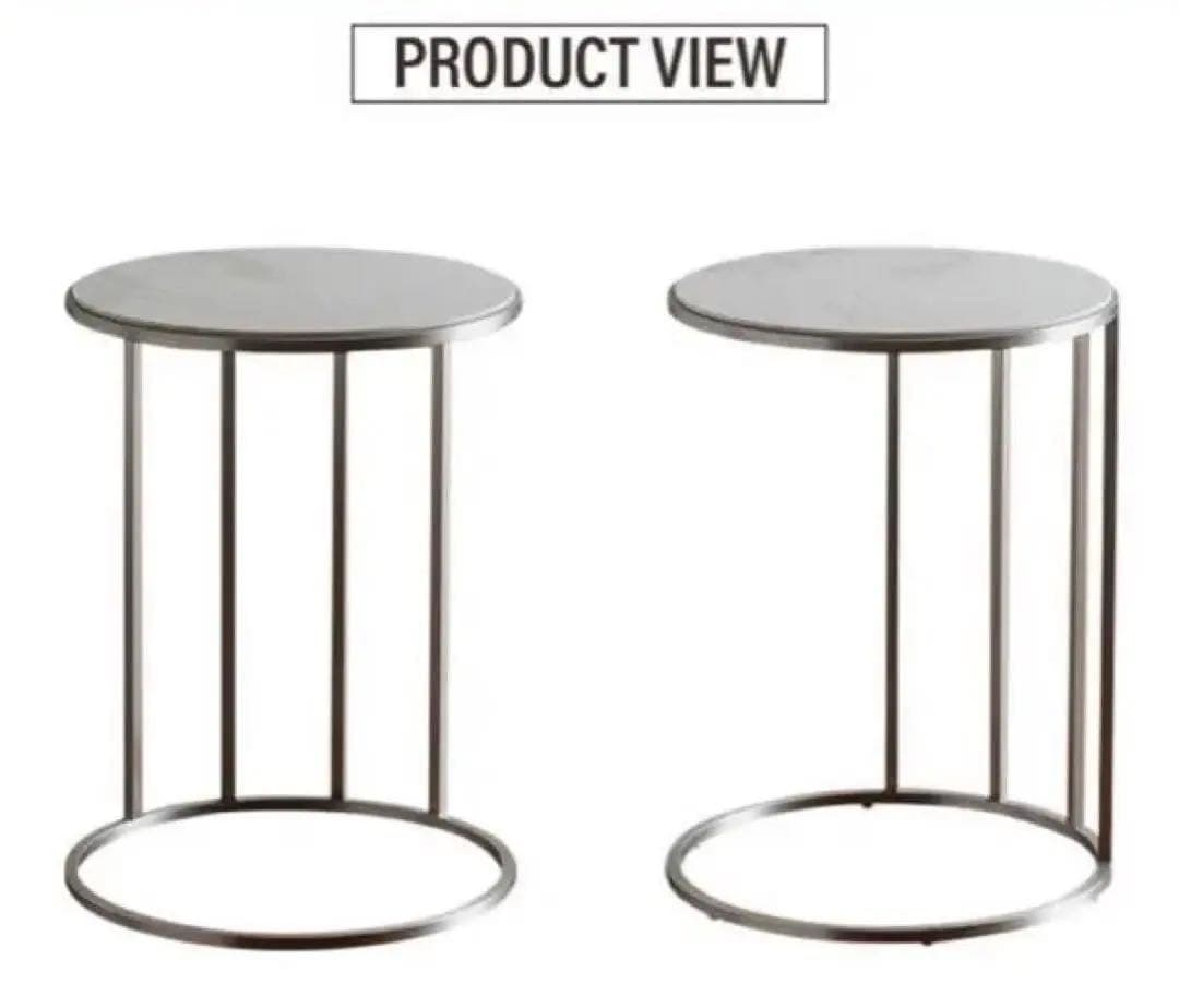 大川家具　大理石柄　セラミック　サイドテーブル