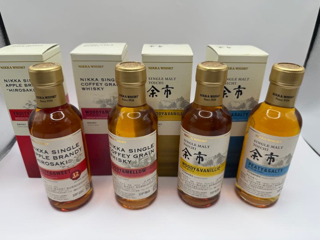 NIKKA 余市　シングルモルトウイスキー、ブランデー4本セット