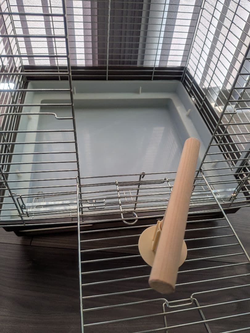 おやすみカバー付き　HOEI 中型鳥かご 引き出し式トレー付き　オカメインコ